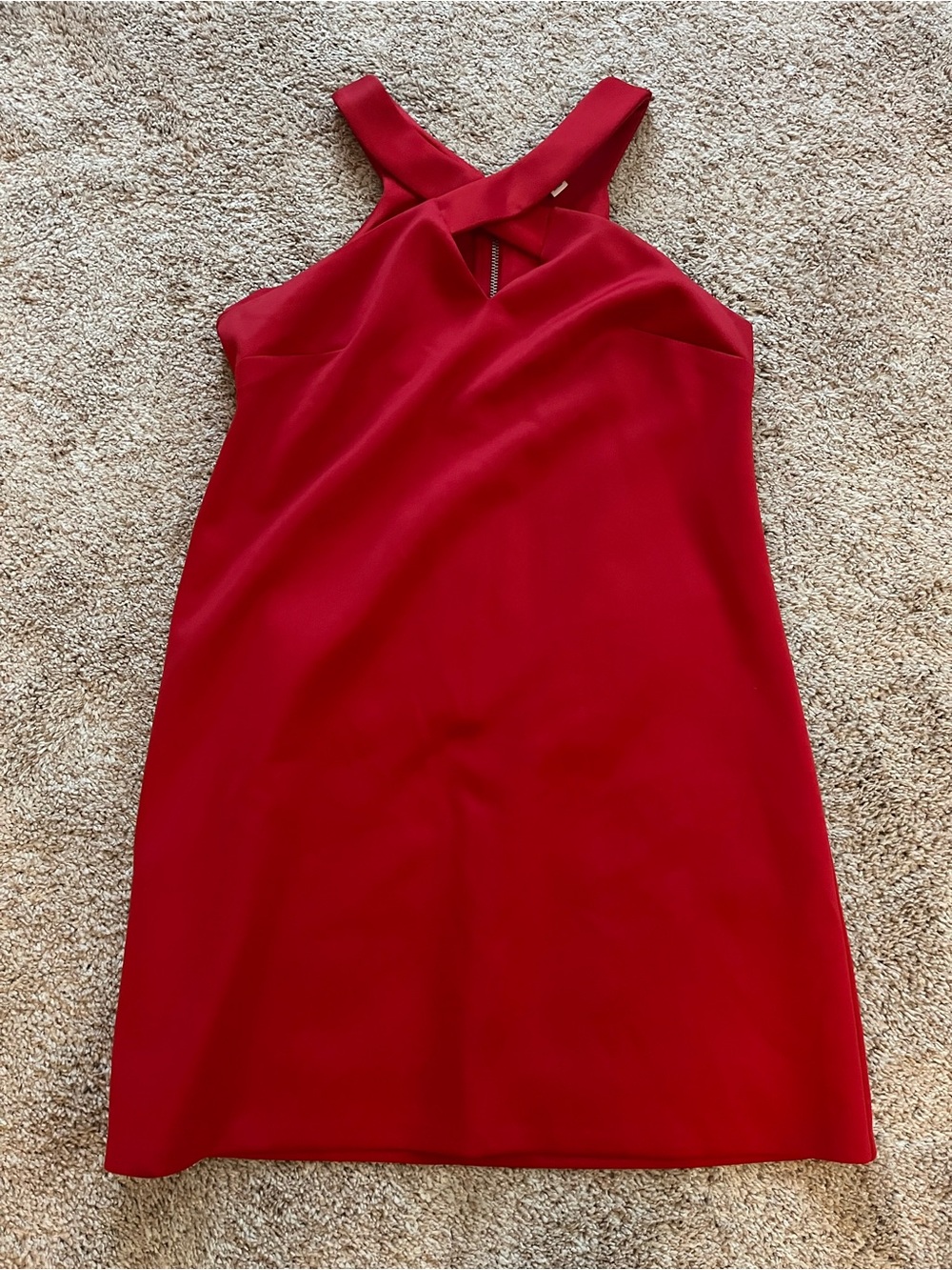 Bar III Crimson Cross-Front Mini Dress